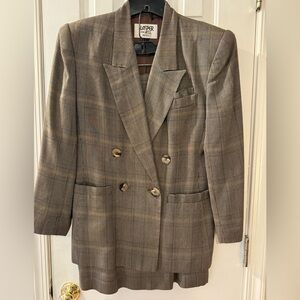 Kasper Women’s Petite Size 6 Brown Plaid Suit